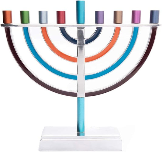 Yair Emanuel Hanukkah Menorah Classic Style Colored Branches (Multi Color, Large)