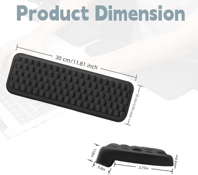 L-Shaped Desk Elbow Pad for Desk, 2-Piece Memory Foam Elbow Pads with Non-Slip, Ergonomic Desk Edge Cushion, Wrist Support Arm Rest for Office and Gaming Black (11.8 * 3.9 inch)