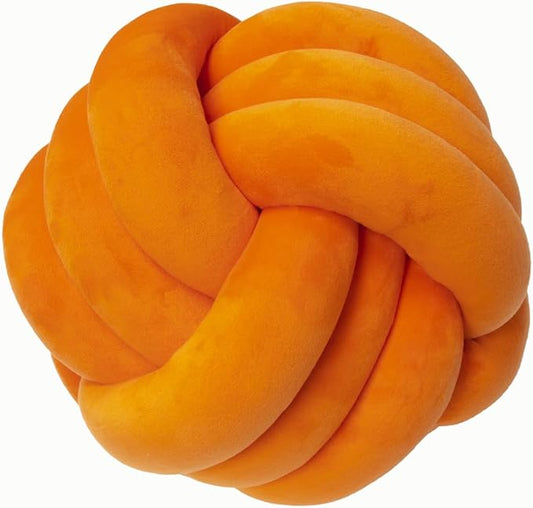 Petrella Knot Pillows Ball Round Throw Pillows Home Decor Cushion Decorative Aesthetic Throw Pillows，Orange 8inch