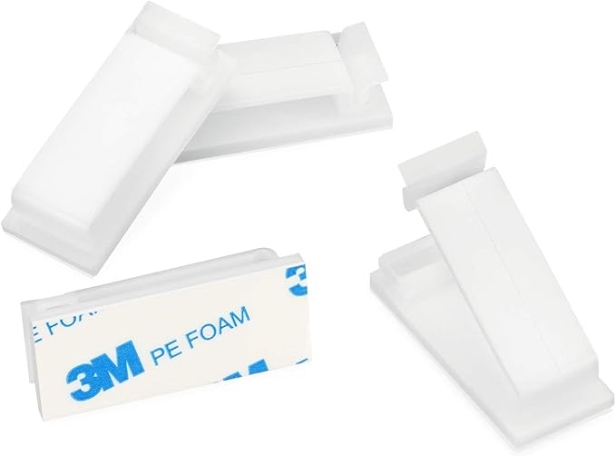 50Pack Self Adhesive Cable Management Clips, Cable Organizers Wire Clips Cord Holder for TV PC Laptop Ethernet Cable Desktop Home Office Indoor/Outdoor