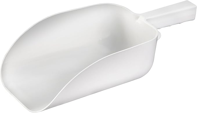 New Star Foodservice 34486 Polycarbonate Plastic Utility Ice Scoop, White, 64-Ounce