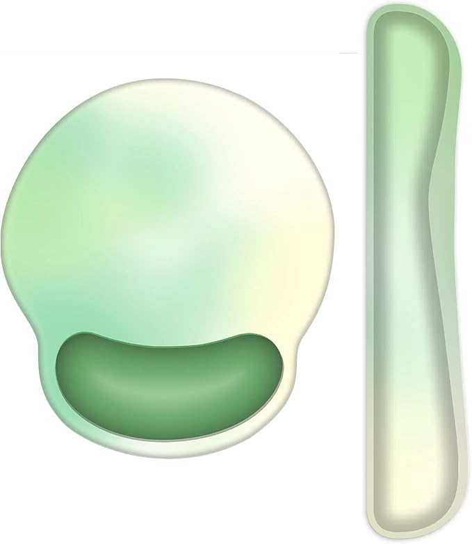 Ergonomic Keyboard Mouse Pad Wrist Rest Support Set for Laptop/Computer/Desktop,Memory Foam Hand Rest Wrist Cushion for Gaming/Office,Lightweight Comfortable & Pain Relief (Yellow Green)