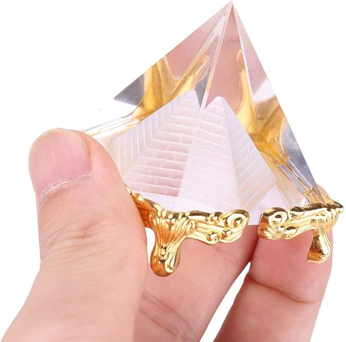 Petrichor 2.3 inches Crystal Feng Shui Crafts Pyramid for Prosperity, Positive Energy & Good Luck | Decoration & Gifts