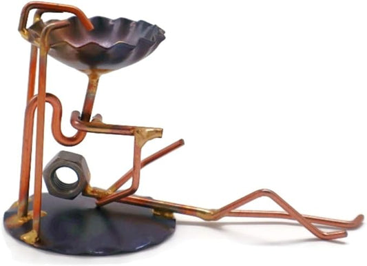 Plumber from Handmade Metal Figurine - Hand Welded Metal Art and Recycled Metal Sculptures - Unique Desk Accessories, Office Decor, & Plumber Gifts - Made in The USA