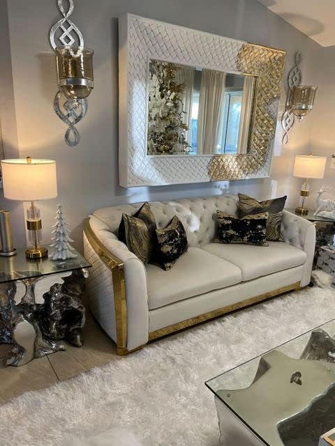 QiMH Table Lamp for Living Room with USB A+C Ports, Gold Bedside Lamps for Bedrooms Set of 2 with Touch Control, Modern Nightstand Lamp White Lamp Shade Home Office Decor (2700K LED Bulb Included)