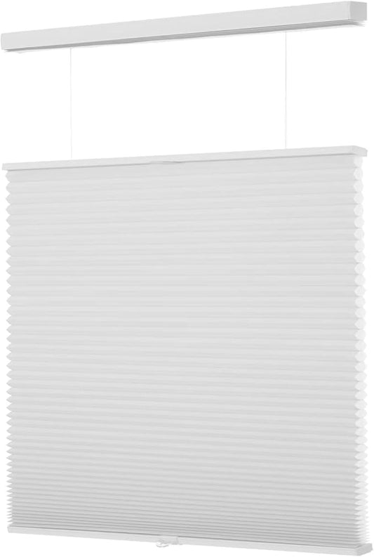 MYshade Top Down Bottom Up（TDBU） Cellular Shades, 1.5 inch Cordless Light Filtering Privacy Light Control Sheer & Room Darkening Honeycomb Blinds for Home Bedroom Office, 37" W x 72" H, White