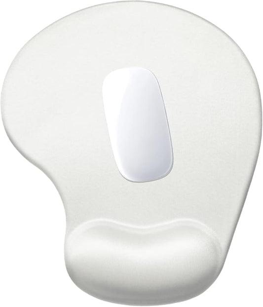 Hsurbtra Ergonomic Mouse Pad with Wrist Rest Support, Gel Mouse Pads with Non-Slip PU Base, Pain Relief Memory Foam Computer Mat, Cute Office Supplies Desk Decro Accessories, Space Gray