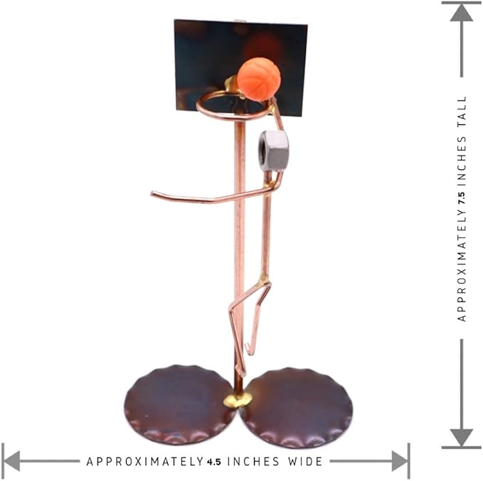 Basketball Lay Up Collectible Handmade Metal Art Figurine, Desk Accessories, Trophy, Boss Gift, Office Décor, Business Professional, Sports