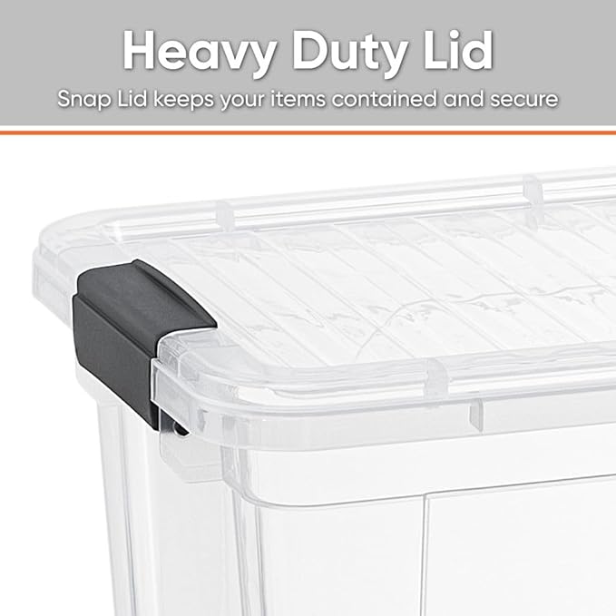 Superio Clear Storage Boxes with Lids, 8.75 Quart Plastic Container Bins for Organizing, Stackable Crates, BPA Free, Non Toxic, Odor Free, Organizers for Home, Office and Dorm, 3 Pack