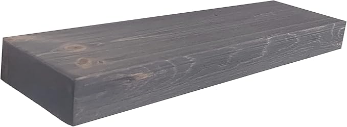 joelsantiques - 30 Inch Wooden Floating Shelves for Wall - 30x6x2 in - Made of Natural Wood - Long Heavy Duty Rustic Wall Shelves for Bedroom - Perfect for Living Room, Kitchen - Gray, Grey
