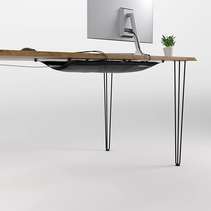 Cable Management net - Under Desk Wire Management - Flexible Under Desk Cable Management Tray Black