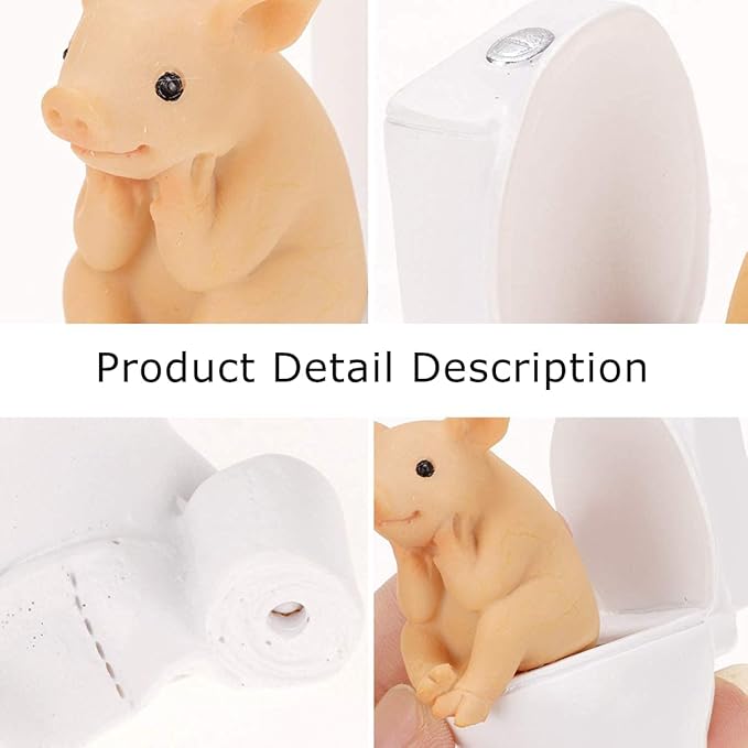 Pig Statue Mini Pig Figurine, Resin Home Decor, Lucky Animal Garden Statue for Micro Landscape (3 Piece)