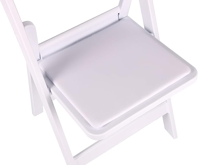 BTEXPERT White Resin Folding Event Chairs - Set of 4, 1000 lb Weight Capacity, Padded Seats, Stackable, Lightweight & Durable Indoor/Outdoor for Home Dining Party Wedding Picnic Camping Church