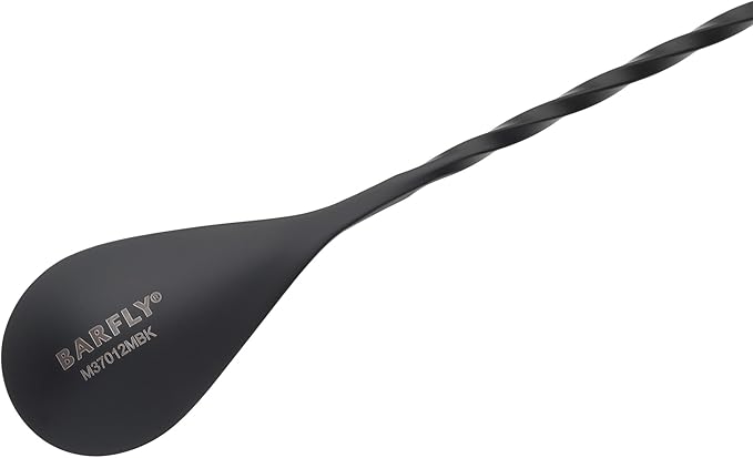 Barfly Teardrop Bar Spoon, End 11 13/16" (30 cm), Matte Black