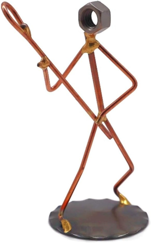Lacrosse Man Collectible Handmade Metal Art Figurine, Desk Accessories, Trophy, Boss Gift, Office Décor, Business Professional, Sports
