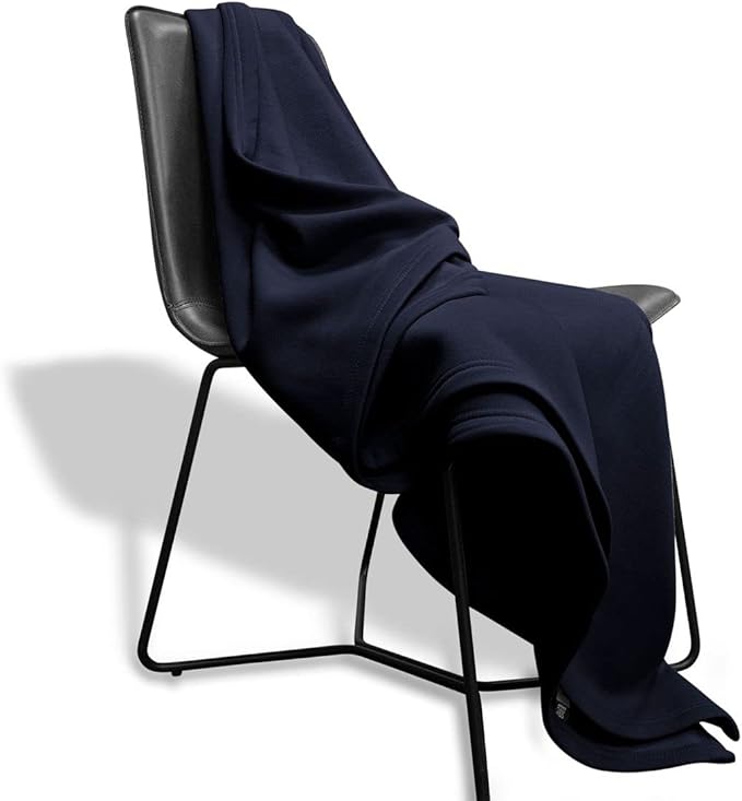 MV Sport Lightweight Sweatshirt Blanket Throw – Warm & Cozy, Breathable Oversized Fleece Knit, Couch, Bed, Travel, Cold Nights, and Outdoors – Soft Light Weight Blanket 54" x 84" Navy