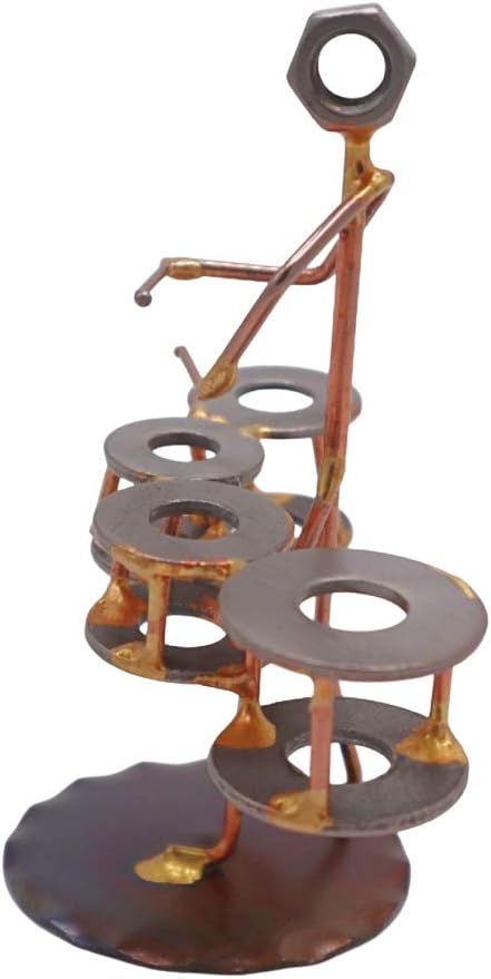 March Drum Quad Collectible Handmade Metal Art Figurine, Desk Accessories, Trophy, Band, Office Décor, Marching Band, Musical Instrument