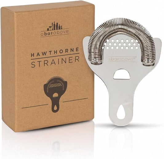 A Bar Above Hawthorne Strainer for Cocktails, Bar Strainer Cocktail, with High-Density Spring, Mirrored Stainless Steel Finish, Drink Strainer, Cocktail Strainer, for Boston Shakers and Mixing Glasses