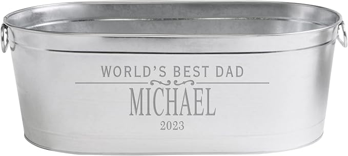 Let's Make Memories Personalized Serve Up Good Times Beverage Tub - Galvanized Drink Tub- w/o Stand