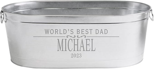 Let's Make Memories Personalized Serve Up Good Times Beverage Tub - Galvanized Drink Tub- w/o Stand