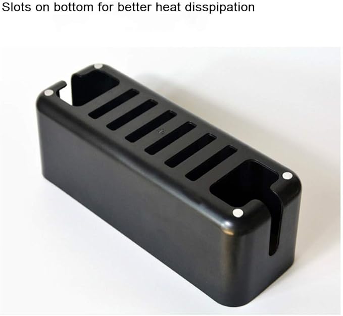 Cable Management Box| Power Stripe Organizer|Cord Organizer Box| Hide and Conceal Power Strips and Electrical Cords from TVs, Computers, and Desks| Keep Pets Safe (Black Large)