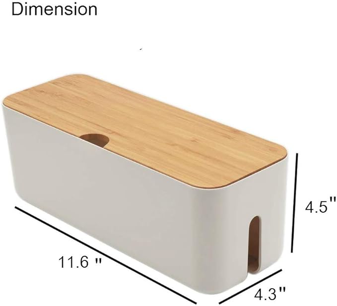 Cable Management Box| Power Stripe Organizer|Cord Organizer Box| Hide and Conceal Power Strips and Electrical Cords from TVs, Computers, and Desks| Keep Pets Safe