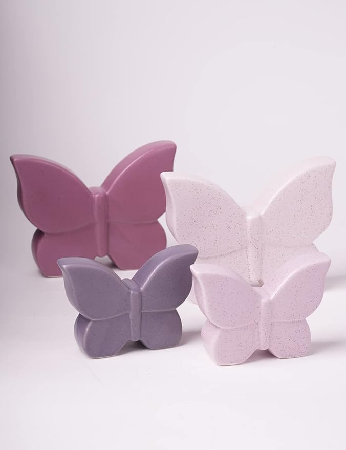 2pcs Butterfly Decor Statue Animal Figurine Gifts Modern Arts Ceramic Sculpture 4.7 inch