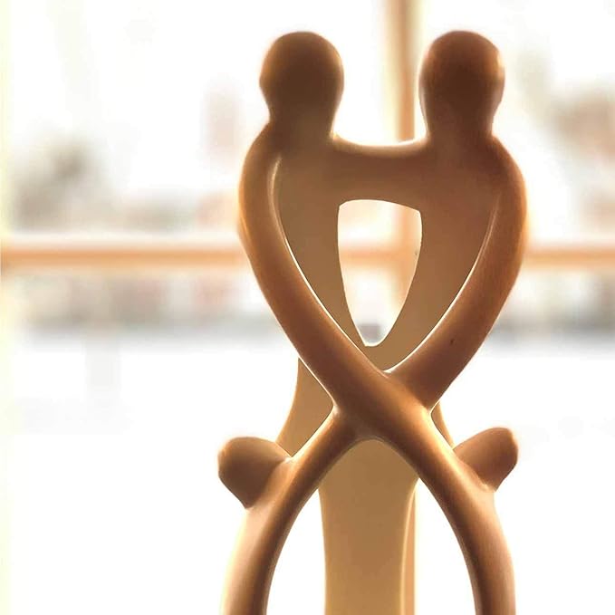 Global Crafts Natural 10-inch Tall Soapstone Family Sculpture - 2 Parents 2 Children