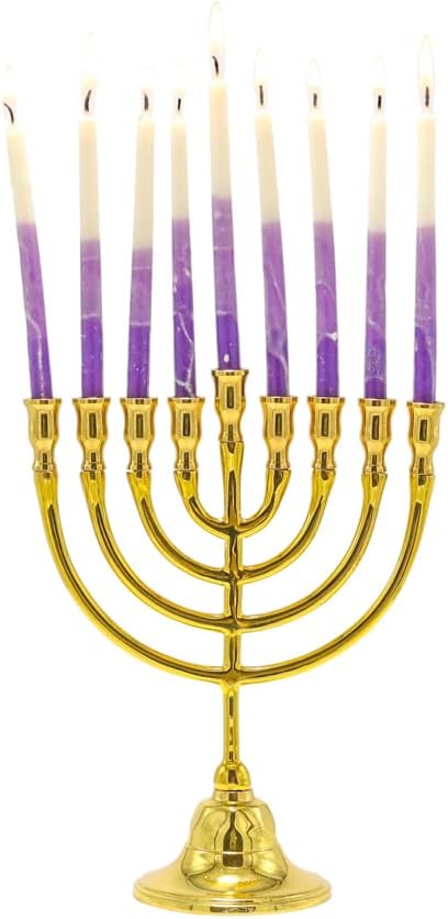 Yair Emanuel Classic Bronze Hanukkah Menorah - 8.5"x7" - Elegant Judaica Gift