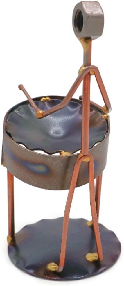 Steel Drum Collectible Handmade Metal Art Figurine, Desk Accessories, Trophy, Band, Office Décor, Band, Musical Instrument