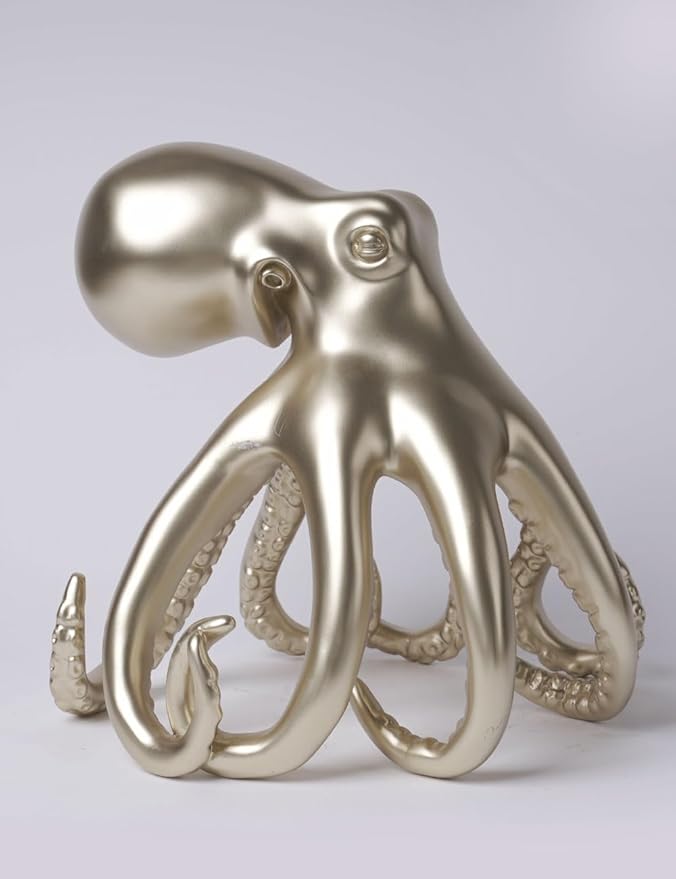 Abstract Sculpture Decor Modern Arts Octopus Figurine Table Centerpiece Statue Polyresin 8.7 inch