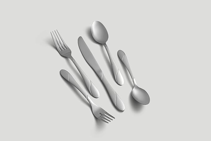 Cambridge 326J2H9BH26 Swirl Sand 89-Piece Flatware Set