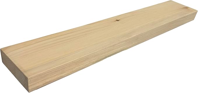 joelsantiques 36 Inch Floating Shelves for Wall - 36x6x2 in - Unfinished Wood Shelf Design, Wooden Wall Shelves for Bedroom, Bathroom, Kitchen and Living Room - Display and Store Your Décor at Home