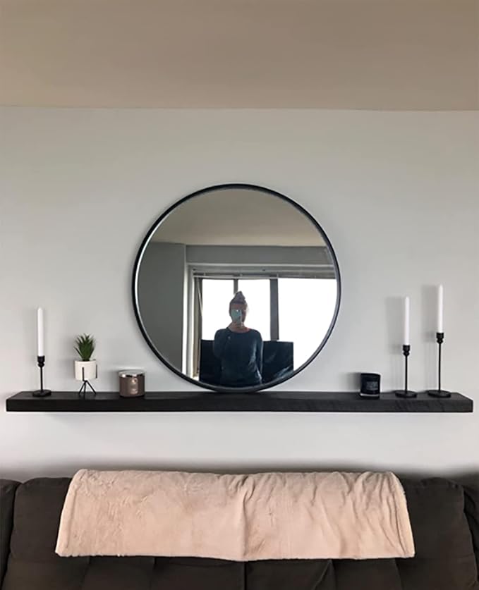 joelsantiques 72 Inch Wooden Floating Shelves for Wall - 72x6x2 in - Made of Natural Wood - Long Heavy Duty Rustic Wall Shelves for Bedroom - Perfect for Living Room, Kitchen - Mocha