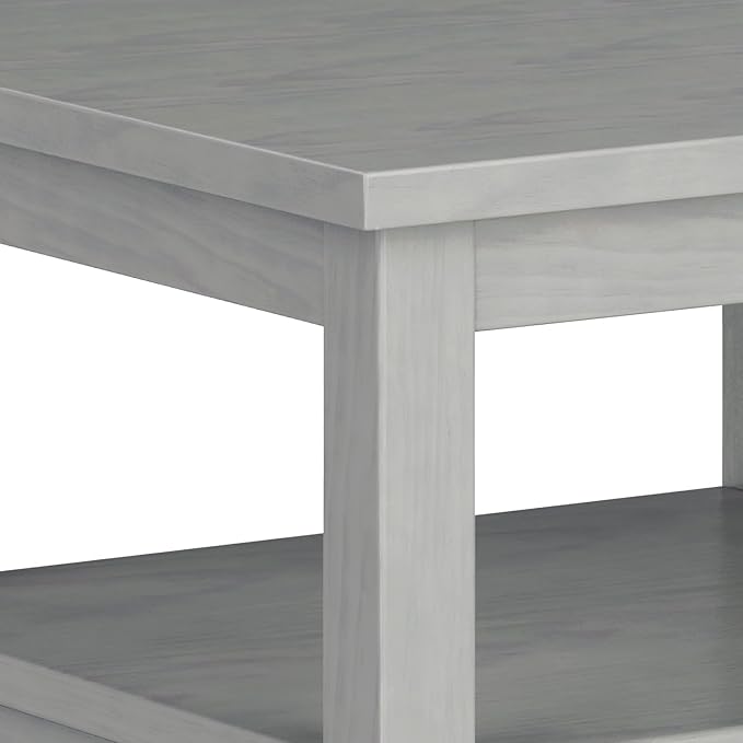 SIMPLIHOME Warm Shaker SOLID WOOD 20 Inch Wide Rectangle Transitional End Side Table in Fog Grey, For the Living Room and Bedroom