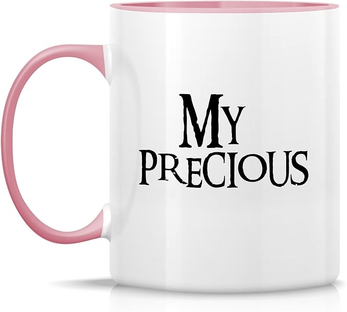 Retreez Funny Mug - My Precious Coffee Tea 11 Oz Ceramic Coffee Mugs - Funny, Sarcasm, Sarcastic, Motivational, Inspirational birthday gifts - White Mug with Pink Handle and Inner