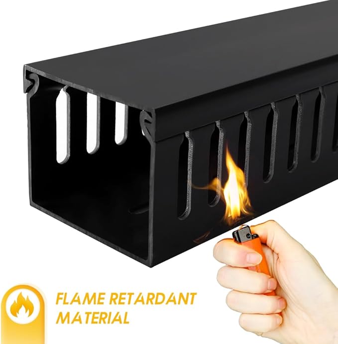 Cable Raceway, 95" Open Slot Cable Management Kit with Upgraded Snap Structure,Wire Cover Cord Hider for Under Desk&Industrial Network/PC/TVs- 23.6" X 1.97" X 2.4" X 4PCS (LWH,Black)