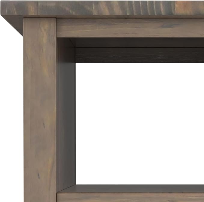 SIMPLIHOME Ela Solid Wood 14 inch Wide Rectangle Transitional Narrow End Table in Smoky Brown for The Living Room and Bedroom