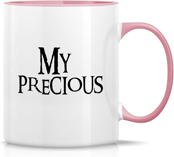 Retreez Funny Mug - My Precious Coffee Tea 11 Oz Ceramic Coffee Mugs - Funny, Sarcasm, Sarcastic, Motivational, Inspirational birthday gifts - White Mug with Pink Handle and Inner