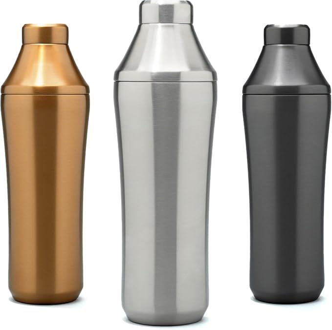 Elevated Craft Hybrid Cocktail Shaker - Premium Vacuum Insulated Stainless Steel Cocktail Shaker - Innovative Measuring System - Martini Shaker for the Home Bartender - 28oz Total Volume