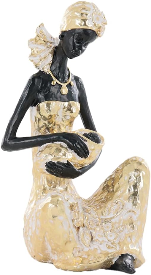 African Mother and Baby Statue, Handcrafted Resin Sculpture for Living Room Decor, Motherhood Art Figurine, Ideal Wedding