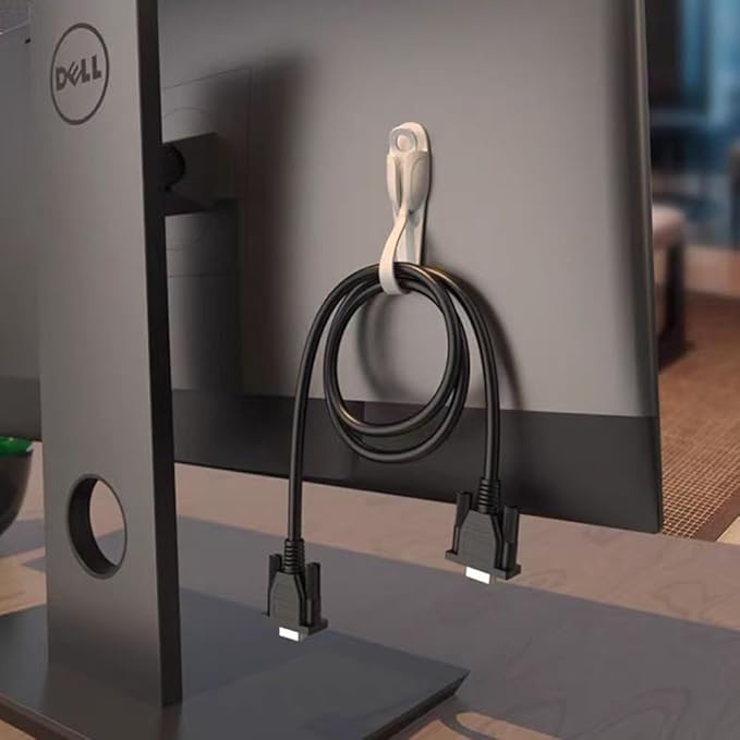 4 pcs Cord Organizer, BOSOIRSOU Silicone Cable Straps for Appliances, Self-Adhesive Cord Bundlers Cord Holder Cable Management, Reusable Cable Ties Wire Organizer