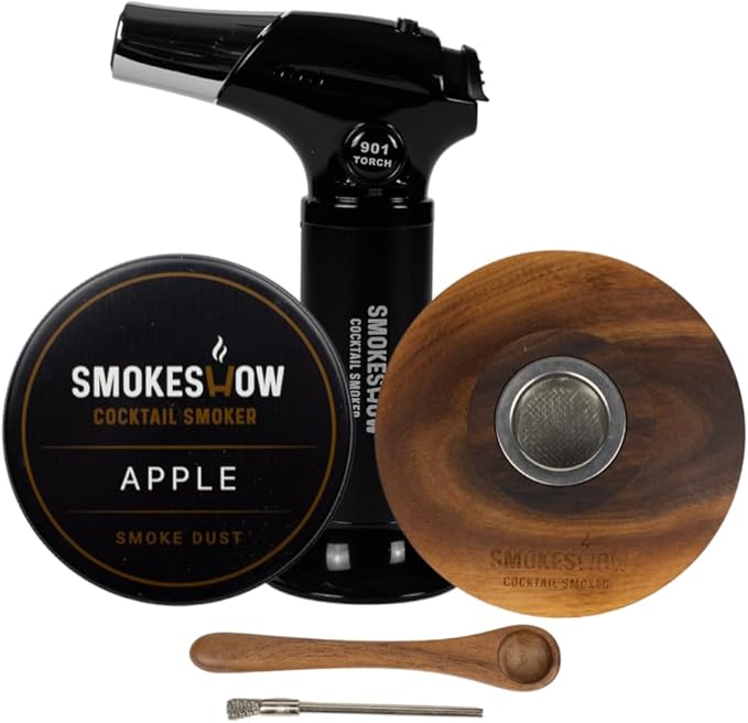 Smokeshow Cocktail Smoker Bundle with Kitchen Torch, One Flavor of Wood Chips Apple (No Butane Included)
