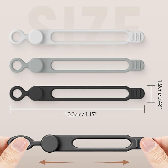Silicone Cable Ties, Magnetic Data Cable Organizers Reusable Cable Ties Wire Organizer Adjustable Fastening Cable Straps Magnetic Silicone Cable Straps Cord Organizer for Bundling Earphone