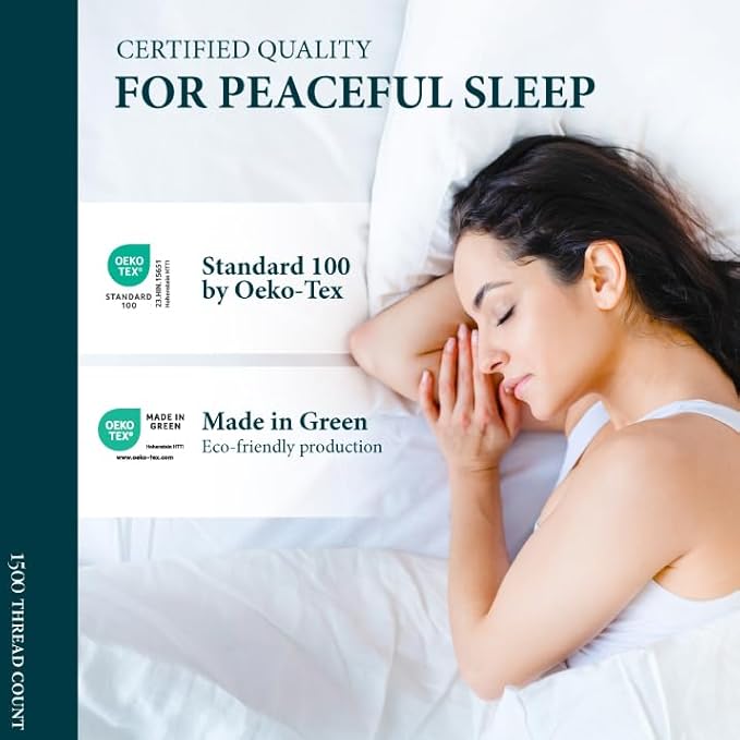 Ashton Sheets 100% Egyptian Cotton Pillow Cases King Size Set of 2-1500 Thread Count Sateen Weave Light Blue Pillow Covers, Silky Soft, Breathable & Cooling Pillowcases, Fits King Size Pillows