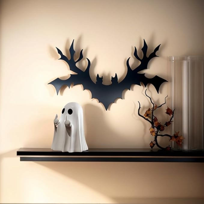 Halloween Funny Ghost Figurine Middle Finger, Small Scary Ghost Decor, Ghost Spooky Halloween Home Decorations, Funny Coffee Table Centerpieces Shelf Mantel Display Ornaments