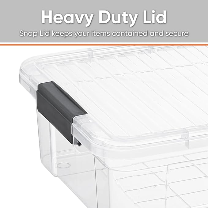 Superio Storage Bins with Lids, Clear Plastic Containers for Organizing, Stackable Totes, BPA Free, Odor Free, Organizer Boxes for Home, and Dorm (5 Pack, 22.75 Qt)