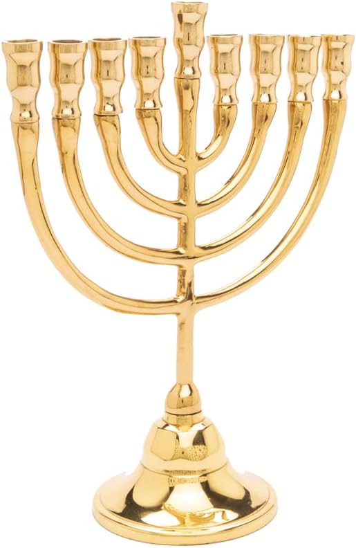 Yair Emanuel Classic Bronze Hanukkah Menorah - 8.5"x7" - Elegant Judaica Gift