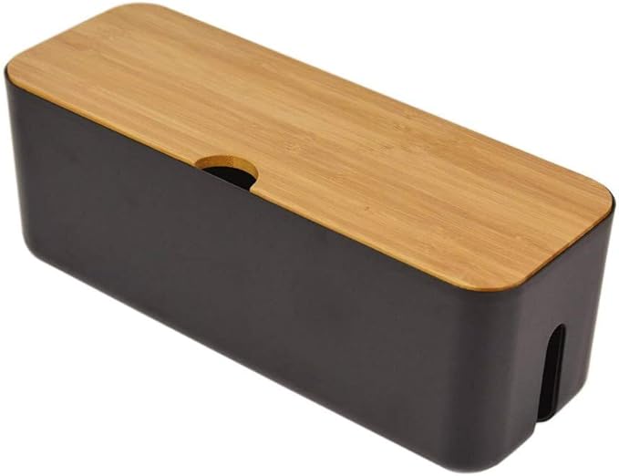 Cable Management Box| Power Stripe Organizer|Cord Organizer Box| Hide and Conceal Power Strips and Electrical Cords from TVs, Computers, and Desks| Keep Pets Safe