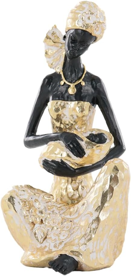 African Mother and Baby Statue, Handcrafted Resin Sculpture for Living Room Decor, Motherhood Art Figurine, Ideal Wedding